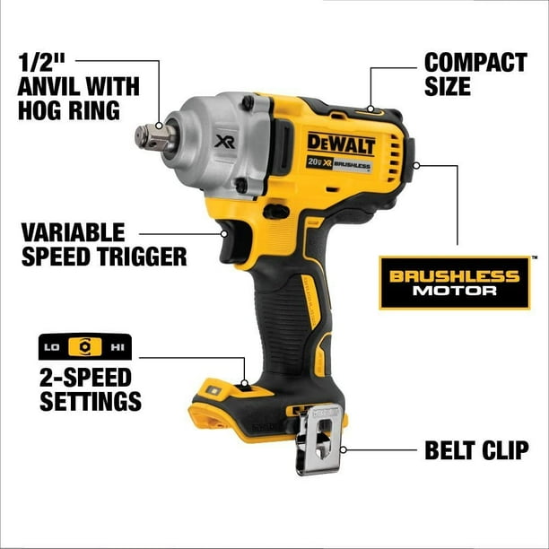 Dewalt 20v max xr cordless impact wrench with hog ring anvil dcf894hb deals