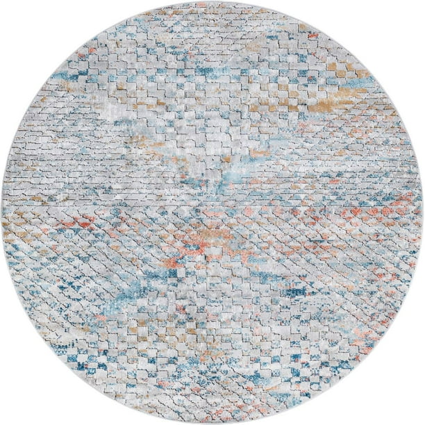 Rugs Com Leipzig Collection Round Rug Äì 7 Ft Multi Low Pile Perfect For Kitchens Dining Rooms Rugs Com Leipzig Collection Round Rug, 7 Foot Round Rugs Contemporary