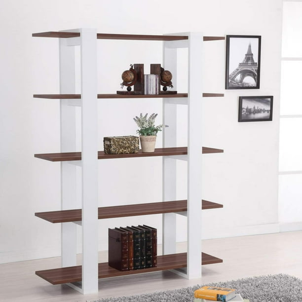 Furniture of America Column Bookcase Walnut