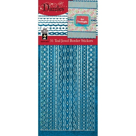 - Dazzles Stickers, Teal Jewel Borders, HOT OFF THE PRESS-Dazzles Stickers By Hot Off The Press