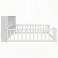 thumbnail image 5 of Full Floor Bed with Side Bookcase,Shelves & Guardrails in White, 5 of 19