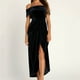 thumbnail image 4 of Vestido de terciopelo con un hombro al descubierto para mujer - Poliéster y spandex, elegante para la noche y la playa, 4 of 8