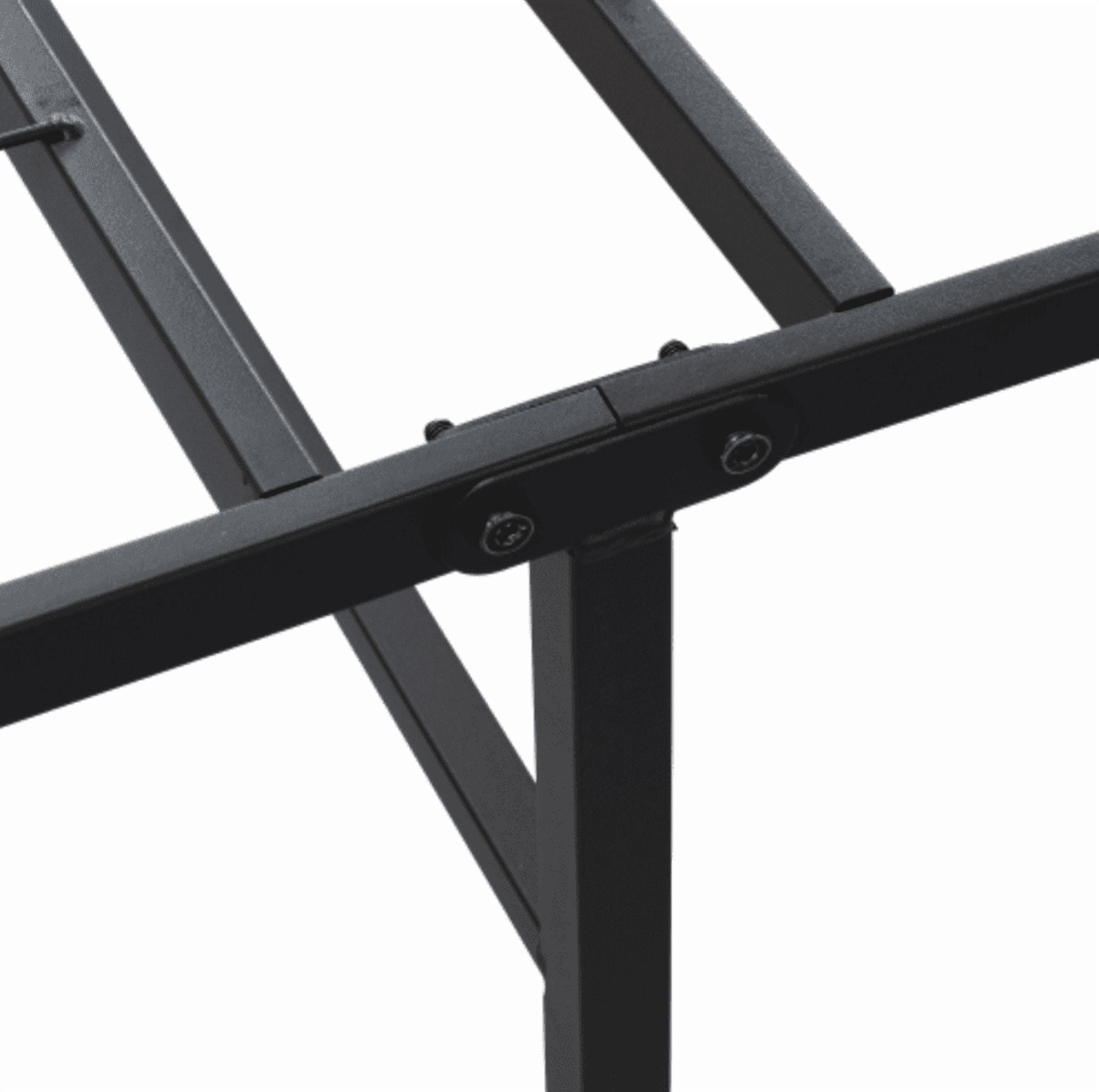 ASINMAK Queen Metal Platform Folding Bed Frame 14 Inch High Queen Size Box Spring Replacement Heavy Duty Steel Slat Easy Assembly Under-Bed Storage,Black