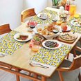 thumbnail image 2 of Yellow Lemon Fruit Leaves White Pattern Summer Placemats Table Placemats Set Of 4-Linen Kitchen Washable Placemats Table Mats 11.8"x17.7" Non-Slip Heat Resistant, 2 of 6