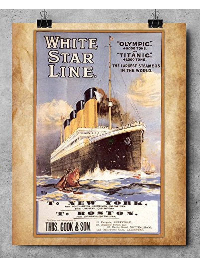 Vintage Titanic Poster Art Print - 11x14 Unframed Art Print