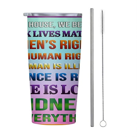 

In This House We Believe Black libes matter 20oz Tumbler Insulated Stainless Steel Water Bottle Portable Travel Coffee Tea Mug Cup