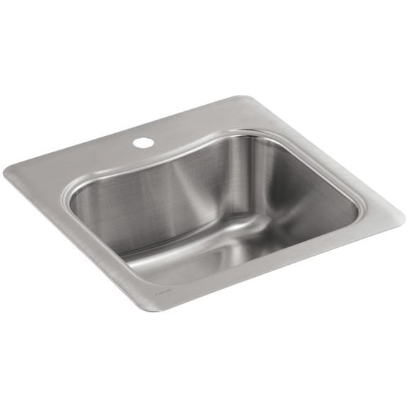 Open Box Kohler 20 x 20 x 8.312 in. Staccato Top-Mount Single-Bowl Bar Sink with Single Faucet Hole