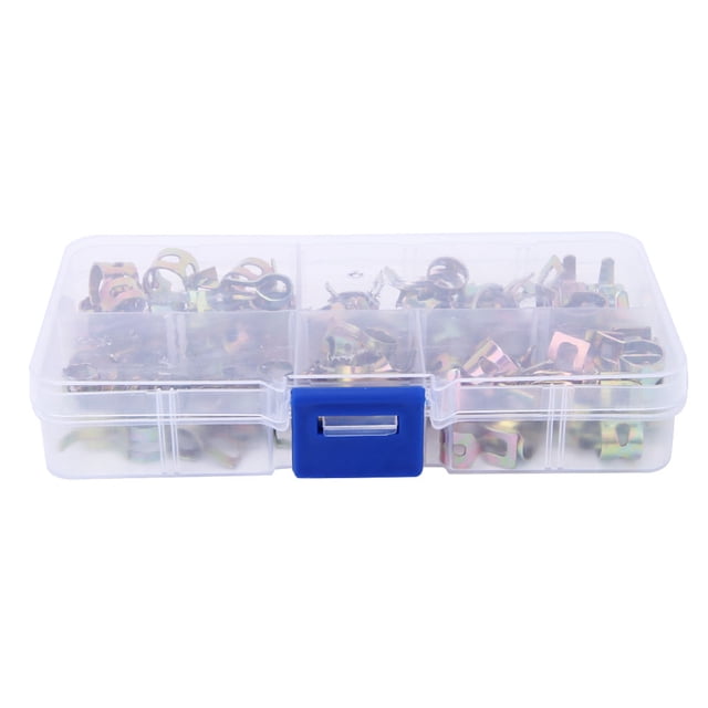 Juego de 75 abrazaderas de manguera de 6 mm, 7 mm, 8 mm, 9 mm y 10 mm, clips de resorte para manguera, sujetadores de tuberías
