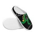 thumbnail image 3 of Fotbe Space Dino Cartoon Black Pattern Women's Fuzzy Curly Fur Memory Foam Loafer Slippers Indoor Outdoor Slippers Winter Home Shoes-37/38, 3 of 7