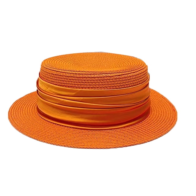 Sombreros Sombrero plano para mujer Sombrero pequeño para mujer con protección solar Sombrero decorativo de satén de alta gama Sombrero para mujer