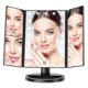thumbnail image 1 of Espejo de maquillaje plegable triple con 22 luces LED y aumento de 2x y 3x., 1 of 4
