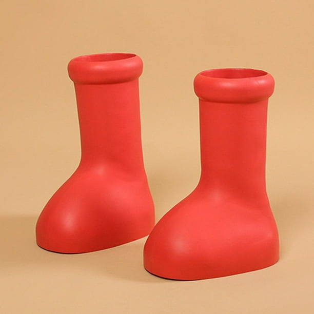 Zapatos de moda rojos Botas de fiesta de punta redonda de color sólido Decoraciones de cosplay antideslizantes FLhrweasw Nuevo