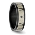 thumbnail image 3 of Auriga Fine Jewelry Stainless Steel Brushed Black IP-plated Roman Numerals Band for Women Size 12, 3 of 6