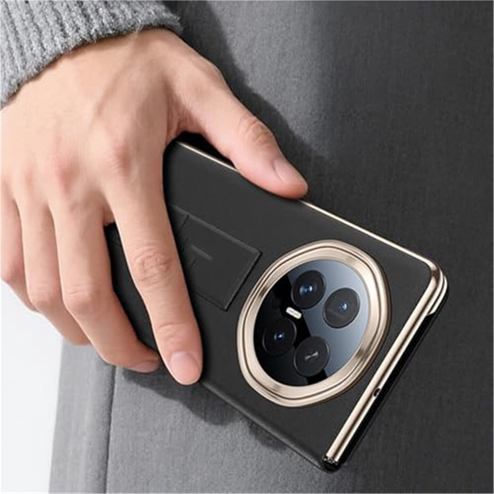 Case For Huawei Honor Magic V6, PU Leather Shell With Scratch-Resistant Smart View Window Folio Wristlet Holder Cover