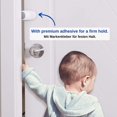 thumbnail image 4 of Topes de puerta de seguridad para niños, protectores de dedos para niños, tope de puerta con adhesivo y almohadilla de silicona, versión europea, 1 Uds., 4 of 5