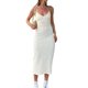 thumbnail image 1 of Txlixc Vestido largo para mujer, con cordones, cuello halter, sin espalda, con abertura sólida, ajustado, ajustado, para cóctel de fiesta Txlixc Moda, 1 of 9