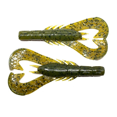 UPC: 0842424109354 | Googan Krackin  Craw 4   Green Pumpkin 7pk Soft Plastic Fishing Lure