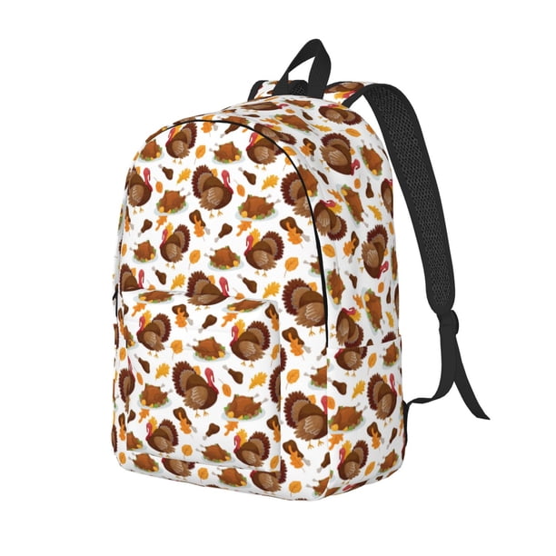 Disketp Turkey And Thanksgiving3 Mochila de Lona Estampada, Mochila Escolar de Viaje Ligera para Estudiantes y Portátil-Small