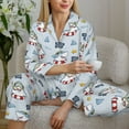 thumbnail image 6 of Lsque Swimming Shark Pattern Long Sleeve Pajama Set for Women - Soft 2-Piece Sleepwear and Loungewear Set with Pockets, Comfy Nightwear-X-Large, 6 of 7