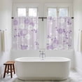 thumbnail image 4 of Purple White Floral Tier Curtains 54 Inch Length, Spring Botanical Leaves Farmhouse Cafe Short Curtains for Bathroom Over Sink, Small Kitchen Curtain Light Filtering Drapes 2 Panels 27.5"Wx54"L, 4 of 8