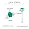 thumbnail image 5 of Rosec Jewels Oval Lab Grown Emerald Solitaire Ring with Diamond, Split Shank Ring - 6X8 mm, 14K White Gold, US 6.00, 5 of 8