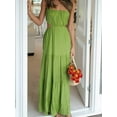 thumbnail image 3 of Women's Y2k Cut Out Backless Maxi Dress Bodycon Long Flowy Dresses Summer Boho Spaghetti Strap Low Cut Cami Dress Clubwear, 3 of 14