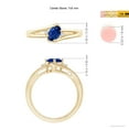 thumbnail image 5 of ANGARA Natural Blue Sapphire and Diamond Split Shank Engagement Ring in 14K Yellow Gold for Women (Size-7x5mm) | September Birthstone, Anniversary, Jewelry Gift for Women | Natural Blue Sapphire Ring, 5 of 10