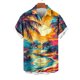 thumbnail image 3 of Mens Casual Manga Corta Botón Abajo Camisas Turndown Cuello Blusa de Impresión, Poliéster Ligero Top de la Moda para el Verano Al Aire Libre Y el Uso Diario, 3 of 6