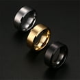thumbnail image 3 of Unisex Band Rings 8mm Hand Simple Jewelry Dating Boyfriends Girlfriends Wife Husband Personalized Presents Accessories Size 6, 3 of 8