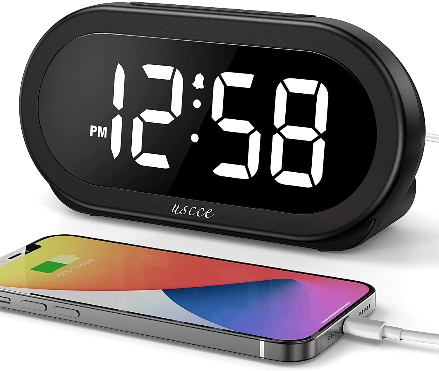 Charging Station/Phon DreamSky Auto Time Set Alarm Clock with Snooze and Dimmer 