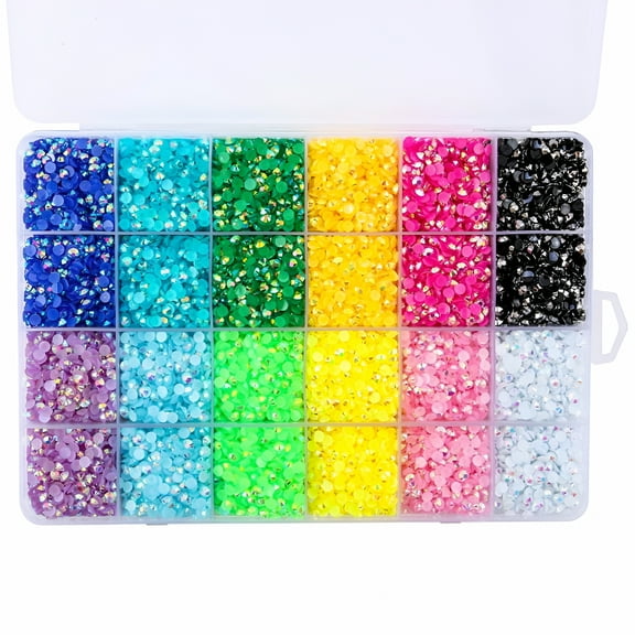 DESIGNICE 19200pcs Rhinestones Gems 12 Mixed Color for Craft Decoration 5mm