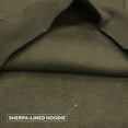 thumbnail image 5 of Elegant Comfort Sherpa-Lined Fleece Cotton Men's Hoodie, Soft & Breathable Midweight Pullover Sweatshirt, Casual Hooded Sweatshirt for Men,Large, Olive Green, 5 of 5
