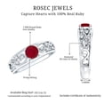 thumbnail image 6 of Rosec Jewels Natural Ruby Engagement Ring for Women - Vintage Inspired Ruby Diamond Ring - AAA Quality - with Jewelry Box, 10K White Gold, US 8.00, 6 of 9