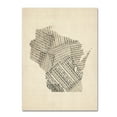 thumbnail image 2 of Trademark Fine Art "Old Sheet Music Map of Wisconsin" Canvas Art by Michael Tompsett, 2 of 4