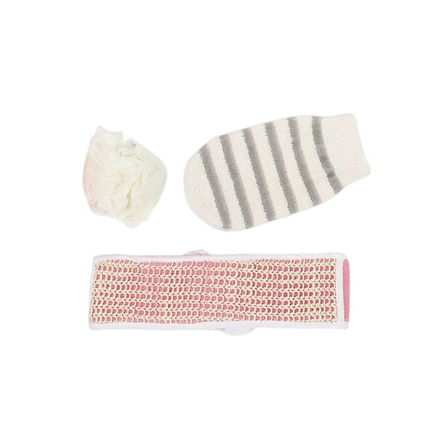 Bewildely Juego de 3 unidades de depurador de espalda Flexible, surtido de guantes exfoliantes para gimnasio en casa y baño, Kit surtido de bolas de Juegos de accesorios de baño Bewildely HA074708-00