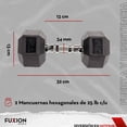 thumbnail image 2 of Set de 2 Mancuernas Hexagonales de Acero 25lb Fuxion Sports FS-MH202GM-25L, 2 of 12