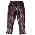 thumbnail image 2 of ZELOS Velocity Medium Impact High Waist Junior Womens' Striped Capri Leggings Size Medium, 2 of 4