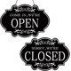 thumbnail image 1 of 2pcs Open And Closed Business Sign Retro Wooden Stores Hanging Sign Waterproof Double Sided Reversible Business Sign For Coffee Shop Door, 1 of 5