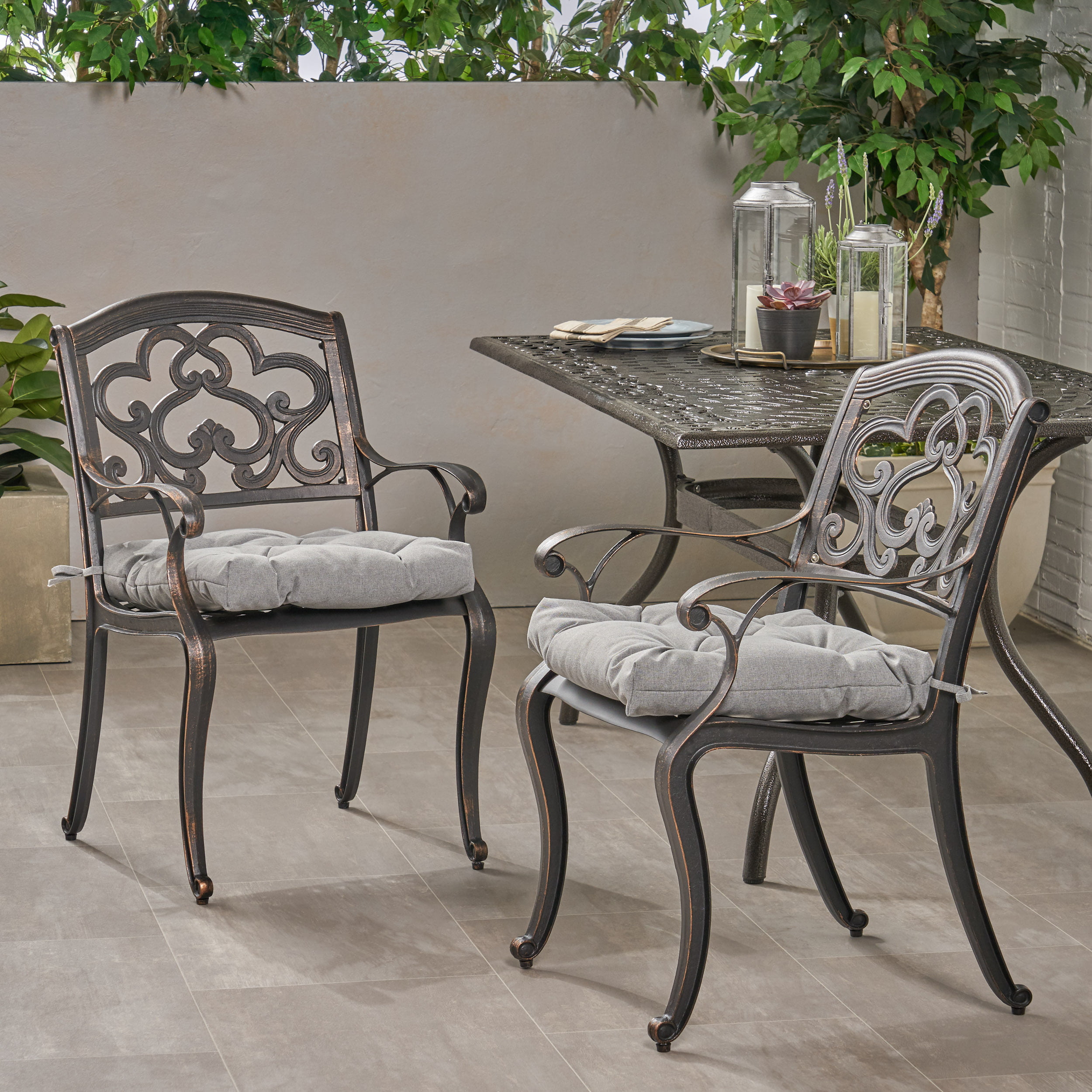 Set of 2 Carlton Outdoor Dining Chair with Cushion