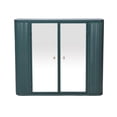 thumbnail image 4 of Army Green Bathroom Cabinet - Wall-Mounted Mirror Storage with 2 Doors & Open Shelf - Farmhouse Metal Frame for Vanity/Toilet, 4 of 13