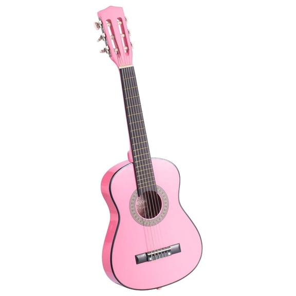 30 Inch Pink Basswood Classical Guitar Starter Kit for Beginners with Nylon Strings Gig Bag Strap Tuner Extra Strings Picks Capo for Kids Girls Boys Students