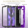 thumbnail image 4 of FJLBDE Case for iPad Air 5th Generation / iPad Air 4th Generation 10.9 inch, Rugged Shockproof Tablet Cases Cover with Kickstand Shoulder Strap, Purple, 4 of 7
