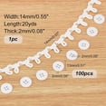 thumbnail image 3 of PH 20 Yards Gimp Braid Trim Buttonhole Trim Fringe Lace White Braid Trim with Elastic Button Loops 100pcs Sewing Buttons Sewing Trim Embellishment for Wedding Dress Bridal Costume Crafts White, 3 of 6