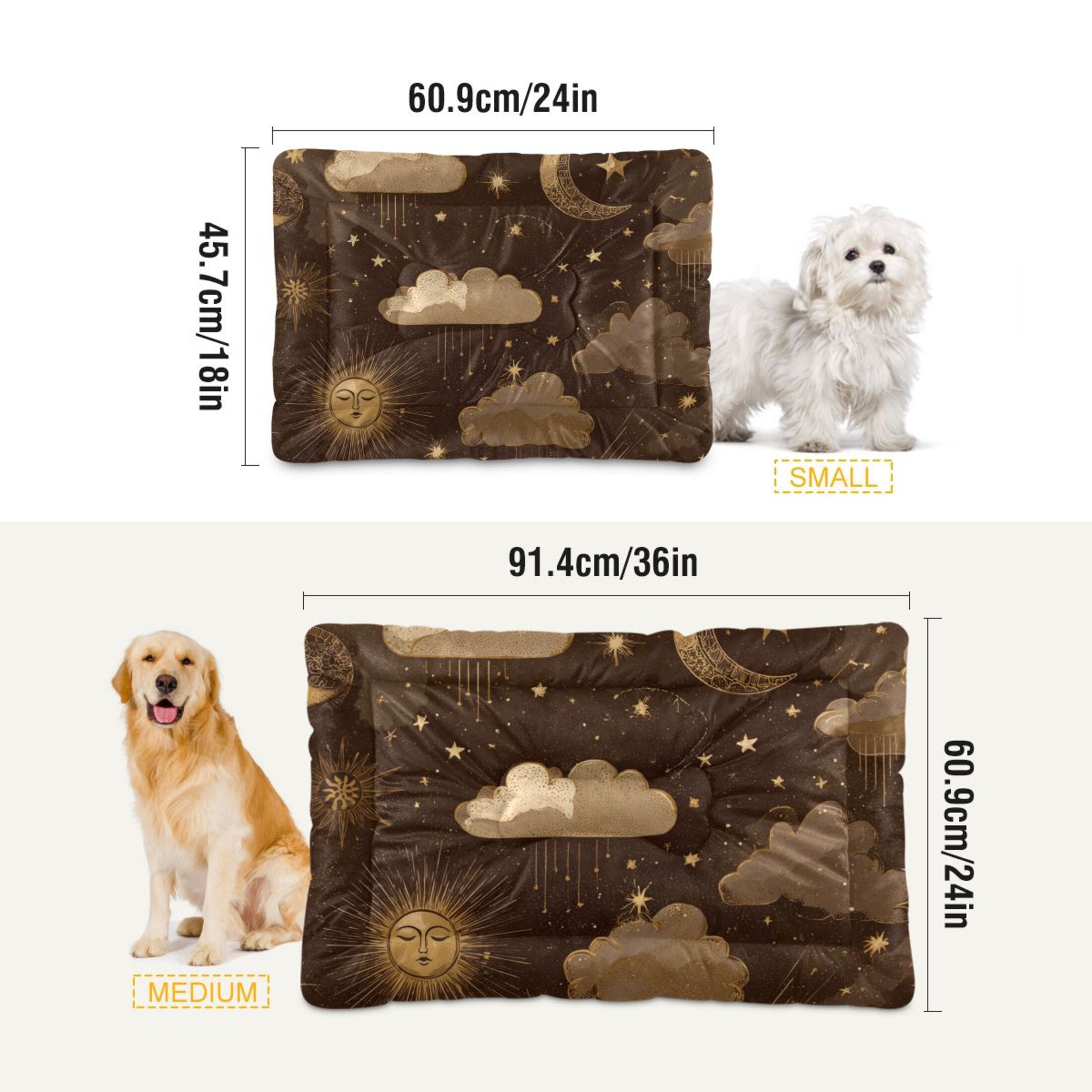 Cozy Mat Pet Bed Indoor Outdoor Warm Soft For Cat Dog Puppy(S/M) Gold Foil