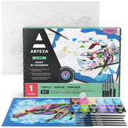 Arteza Turtle Paint By Number DIY Acrylic Painting Set, 12"x16"