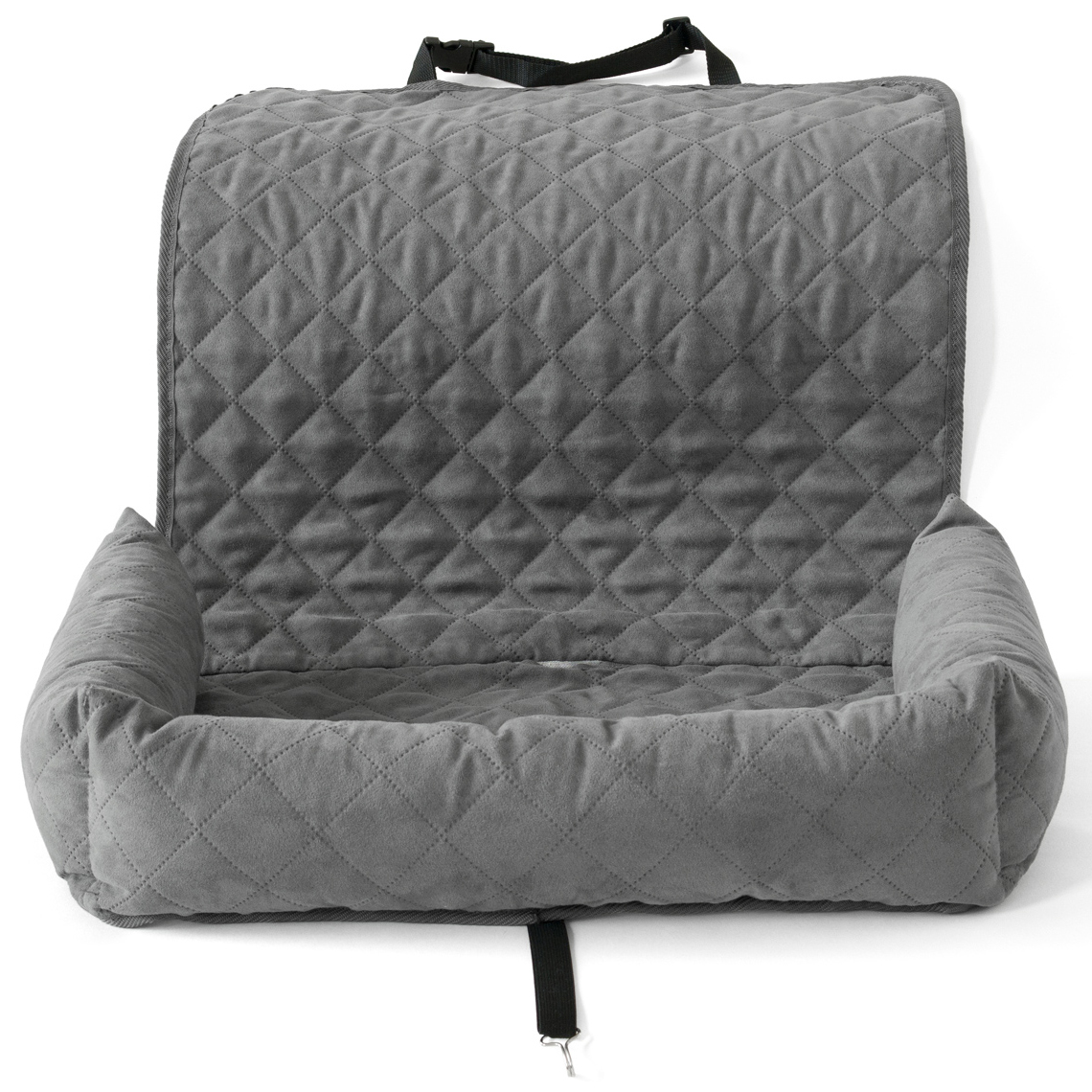 Precious Tails Co-Pilot Quilted Bolster Pet Car Seat Cover for Pets with Micro-Suede Fabric