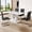 Table+4 Black Chairs, variant on JUFU Modern 5-Piece 63″ White Faux Marble Dining Table Set for 4, Rectangle Dining Room Table & 4 PU Leather Chairs