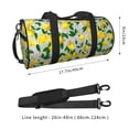 thumbnail image 4 of Xecao Lemon1 print Round Travel Duffel Bag is a foldable gym bag with an inner pocket, perfect for travel sports, 4 of 8