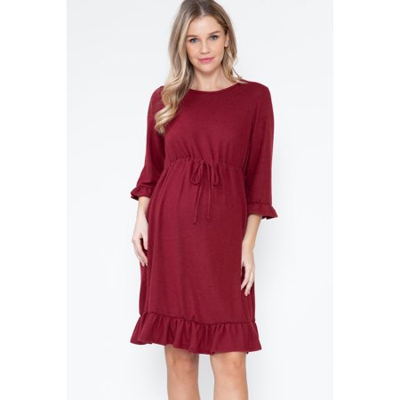 

Women s Maternity Babydoll Dress with Ruffle Sleeves