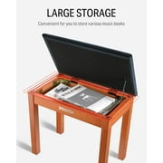 Donner Piano Bench with Storage, Solid Wood Keyboard Bench Piano Bookcase Stool Chair Seat with High-Density Suede Cushion